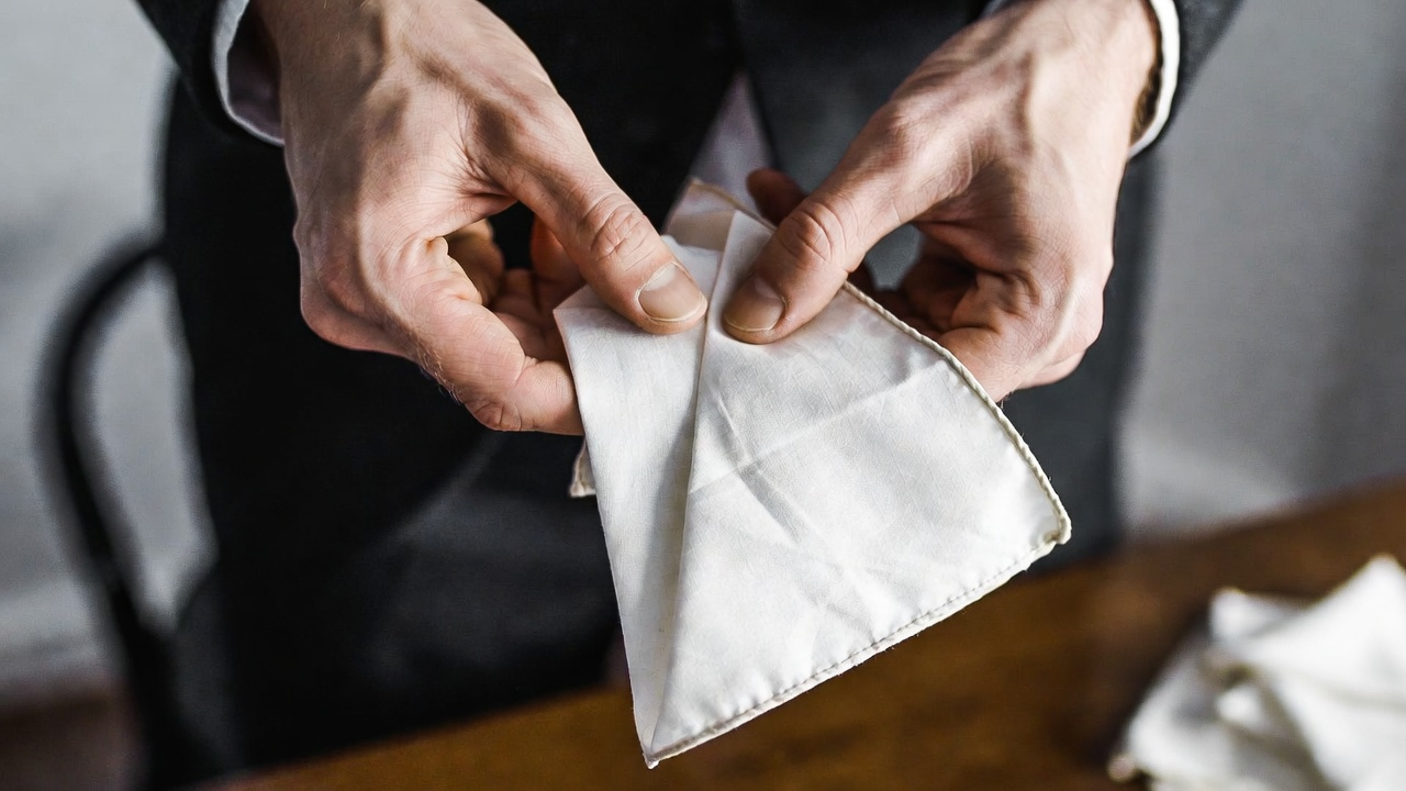 Men's Pocket Square Hack: Fold a Handkerchief to Look Like Silk